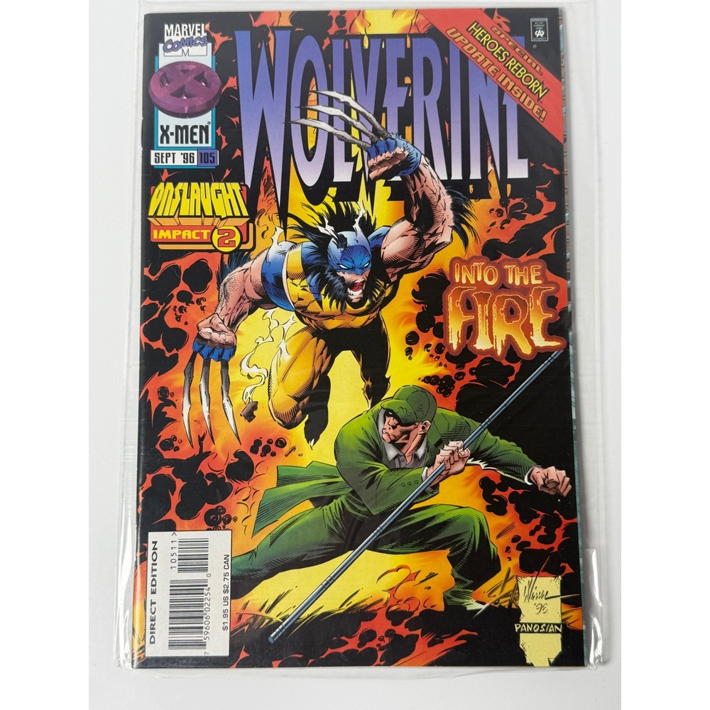 Wolverine 105 Marvel Comics 1996 Onslaught Impact 2 Into the Fire Val Semeiks